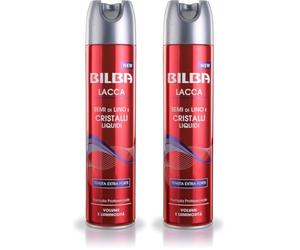 Bilba Lacca Extraforte con Semi di Lino e Cristalli Liquidi, Formula Professionale a Tenuta Extra Forte, Dona Volume e Luminosità, Protegge i Capelli dall'Umidità, 250 ml (Confezione da 2)