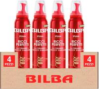 Bilba Spuma Ricci Perfetti 4x200ml - Extra Forte, Anticrespo 24H con Argan