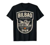Bilbao Spagna Crema Emblema Viaggio Souvenir Maglietta
