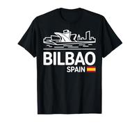 Bilbao Spagna Skyline Badge Viaggio Souvenir Maglietta