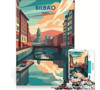 Bilbao Spain 1000 pezzi Puzzle per adulti | Ma regali divertenti e umoristici difficili e stimolanti per la riduzione dello stress 26x38cm