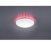 BILBO PLAFONIERA LED DIFFUSORE BIANCO EFFETTO STELLE CON BORDO TRASPARENTE CON RGB RETRO-ILLUMINATO E TELECOMANDO MULTIFUNZIONE D.35CM 8,5W 1000lm, 2700 - 5500K DIMMERABILE