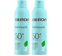 Bilboa Belli Freschi Protezione Solare SPF 50+,con Menta Acquatica, La Freschezza sulla Pelle è Servita, Resistente all'Acqua, Dermatologicamente Testata, 150 ml (Confezione da 2)