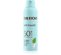 Bilboa Belli Freschi Protezione Solare SPF 50+,con Menta Acquatica, La Freschezza sulla Pelle è Servita, Resistente all'Acqua, Dermatologicamente Testata, 150 ml