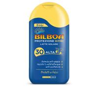 Bilboa, Bimbi Latte Solare Bambini con Protezione SPF 30 - Spray Senza Alcool - Formula Anti Sabbia, Resistente all'Acqua e Anti Scottature - Dermatologicamente Testato - 200 ml