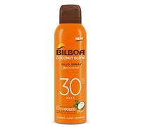 Bilboa, BOV Solare Coconut Glow SPF 30, Crema Solare Spray con Olio di Cocco e Vitamina E, Leggera sulla Pelle, Protezione Solare Resistente all'Acqua, 150 ml
