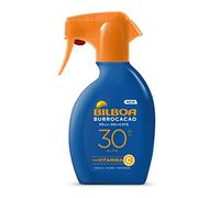 Bilboa Burrocacao Spray Solare Trigger SPF 30, Protezione Solare Alta per Pelli Sensibili, Formula con Vitamina C, Idrata, Nutre e Protegge, Dermatologicamente Testato, 250 ml