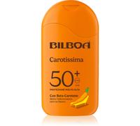 Bilboa, Carotissima Latte Solare SPF 50+, Abbronzante Corpo con Betacarotene, Protegge e Intensifica l’Abbronzatura, Adatto a Pelli Scure o Abbronzate, Resistente all’Acqua, 200 ml