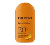 Bilboa Carotissima, Latte Solare SPF 20, Abbronzante Corpo, Formula con Betacarotene , Mette l'Abbronzatura Nero su Bianco, Resistente all'Acqua, Dermatologicamente Testato, 200 ml