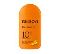 Bilboa Carotissima, Latte Solare SPF 10, Abbronzante Corpo, Formula con Betacarotene, Mette l'Abbronzatura Nero su Bianco, Resistente all'Acqua, Dermatologicamente Testato, 200 ml