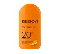 Bilboa Carotissima, Latte Solare SPF 20, Abbronzante Corpo, Formula con Betacarotene , Mette l'Abbronzatura Nero su Bianco, Resistente all'Acqua, Dermatologicamente Testato, 200 ml