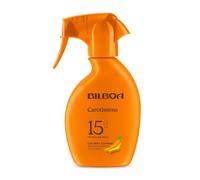 Bilboa Carotissima, Solare Trigger SPF 15, Abbronzante Corpo, Formula con Betacarotene, Mette l'Abbronzatura Nero su Bianco, Resistente all'Acqua, Dermatologicamente Testato, 200 ml