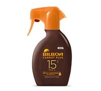 Bilboa Carrot Plus, Solare Trigger SPF 15, Abbronzante Corpo, Formula con Betacarotene per una Abbronzatura Intensa e Duratura, Resistente all'Acqua, Dermatologicamente Testato, 200 ml