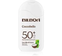 Bilboa, Coccobello Latte Solare SPF 50+, Crema Solare 50 con Olio di Cocco, Protezione Idratante per Viso e Corpo, Nutre e Illumina la Pelle, Texture Leggera e Setosa, Resistente all’Acqua, 200 ml