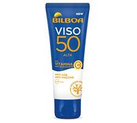 Bilboa Crema Viso Solare con Protezione Alta SPF 50, Crema con Vitamina C, Texture Leggera, Azione Antietà e Antimacchie, Crema Idratante, Non Unge, Protezione Resistente all'Acqua, 50 ml