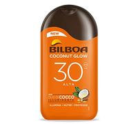 Bilboa Latte Solare Azione Anti-Age con Microperle d'Olio e Cocco, Alta, Protezione SPF 30 con Microperle di Jojoba e Cocco, Abbronzatura Luminosa, Protezione Resistente all'Acqua, 200 ml