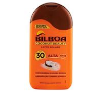 Bilboa Latte Solare Azione Anti-Age con Microperle d'Olio e Cocco, Alta, Protezione SPF 30 con Microperle di Jojoba e Cocco, Abbronzatura Luminosa, Protezione Resistente all'Acqua, 200 ml