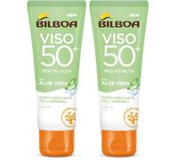 Bilboa, Protezione Solare Viso Aloe Sensitive SPF 50+, Crema Solare Alta per Pelli Sensibili, Formula con Aloe Vera, Protegge e Idrata le Pelli Sensibili, Senza Alcool, Resistente all'Acqua, 50 ml