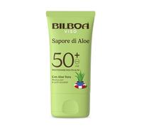 Bilboa Sapore di Aloe Crema Viso Solare SPF 50+, con Aloe Vera, Musica per le Pelli Sensibili, Resistente all'Acqua, Dermatologicamente Testato - 40 ml