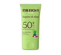 Bilboa Sapore di Aloe Crema Viso Solare SPF 50+, con Aloe Vera, Musica per le Pelli Sensibili, Resistente all'Acqua, Dermatologicamente Testato - 40 ml