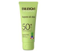 Bilboa In Viaggio, Sapore di Aloe Crema Solare SPF 50+, Con Aloe Vera, Musica per Pelli Sensibili, Resistente all'Acqua, Dermatologicamente testata, 75 ml