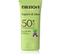 Bilboa Sapore di Aloe Crema Viso Solare SPF 50+, con Aloe Vera, Musica per le Pelli Sensibili, Resistente all'Acqua, Dermatologicamente Testato - 40 ml