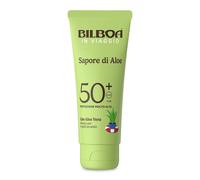 Bilboa In Viaggio, Sapore di Aloe Crema Solare SPF 50+, Con Aloe Vera, Musica per Pelli Sensibili, Resistente all'Acqua, Dermatologicamente testata, 75 ml
