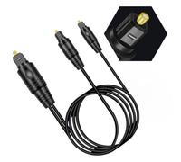 BildeeMait 1x2 Digital Optical Audio Splitter Toslink SPDIF 1 Ingresso 2 Uscite -per ray PC Soundbar -Fi PCM Surround Sound Nero