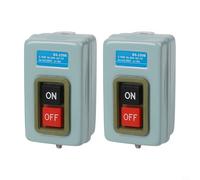BildeeMait 2 pezzi Heavy Duty Power Switch Box 30A 3.7kW ON/OFF pulsante di controllo per applicazioni industriali, grigio