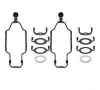 BildeeMait 2 set di staffe regolabili per paralume, staffa per arpa, kit telaio in metallo da 17-25,4 cm, con base E26 E27 e adattatore E14, lampade da tavolo da terra, nero (nero)