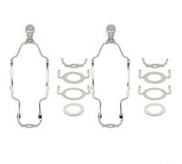 BildeeMait 2 set di staffe regolabili per paralume, staffa per arpa, kit telaio in metallo da 17-25 cm, con base E26 E27 e adattatore E14, lampade da tavolo da terra, nero (argento)