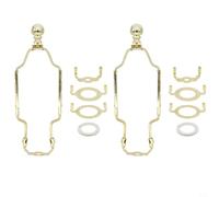 BildeeMait 2 set di staffe regolabili per paralume, staffa per arpa, kit telaio in metallo da 17-25 cm, con base E26 E27 e adattatore E14, lampade da tavolo da terra, nero (oro)