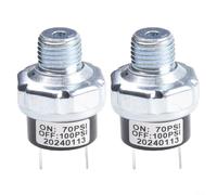 BildeeMait 2pcs 1/4 "NPT Compressore D'aria Pressostato 70-100PSI 12V/24V DC per Train Air Suspension Systems Argento Lega di Alluminio