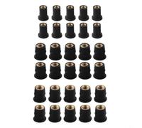 BildeeMait 30 dadi in neoprene con inserti in ottone, 4 mm, 5 mm, 6 mm, chiusure in gomma, per applicazioni a vite del parabrezza del motociclo