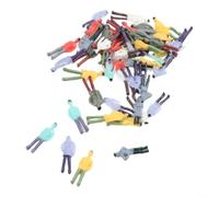 BildeeMait 50pcs Multicolor Miniature People 1:75 Scala per modellini di treni e modelli architettonici - Figurine di plastica dettagliate per il paesaggio del tavolo di sabbia 19-25mm