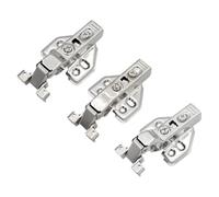 BildeeMait Cerniera perforata in acciaio inox con tampone, 8,5 x 5,3 cm, per armadietti per porte e armadietti da cucina