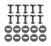 BildeeMait Clip di bloccaggio per tappetini in plastica per BMW E36 E46 E38 E39, confezione da 10 fibbie nere con rondelle, fissaggio sicuro per moquette, sostituisce OEM 51471881521 82119410191