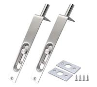 BildeeMait Confezione da 2 bulloni di sicurezza a scomparsa in acciaio inox da 10,2 cm per protezione della porta con viti, patio e porte in legno