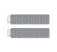 BildeeMait Confezione da 2 tappetini scolapiatti in silicone per lavello da cucina, antiscivolo, drenanti il calore, per pulire, lavastoviglie, 35 cm, nero
