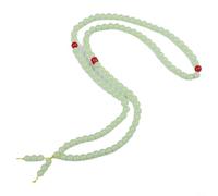 BildeeMait Elegante braccialetto in giada bianca con 108 perline rotonde, set di gioielli regolabile per uso quotidiano e riunioni sociali, 41-50 cm, light green necklace, Acciaio inossidabile Le