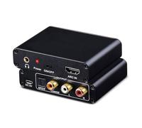 BildeeMait Estrattore audio, convertitore da digitale ad analogico con uscita coassiale ottica da 3,5 mm, adattatore SPDIF ad alta fedeltà 192 kHz, altoparlante TV, nero