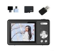 BildeeMait Fotocamera digitale CCD con video HD 1080p, autofocus da 96 MP con zoom 16X e schermo IPS da 2,4 pollici, per bambini e adolescenti (nero 32G)