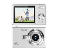 BildeeMait Fotocamera digitale CCD con video HD 1080p, autofocus da 96 MP con zoom 16X e schermo IPS da 2,4 pollici, per bambini e adolescenti (argento)