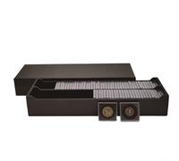 BildeeMait Kit da collezione per monete da 200 pezzi, con 100 custodie quadrate trasparenti e distanziatori, per monete di diametro 20-40 mm, organizer protettivo (nero)