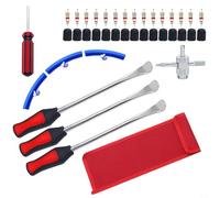 BildeeMait Kit di 39 pezzi per riparazione pneumatici e pneumatici di moto, biciclette, scooter, attrezzi in metallo e plastica per custodia compatta