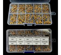 BildeeMait Kit di 500 condensatori ceramici da 50 V con 10 valori da 0,1 uF a 10 uF, scatola assortita per riparazione e prototipazione di circuiti