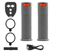 BildeeMait Manopole ergonomiche antiscivolo per manubrio di scooter elettrico con indicatori di direzione integrati, in silicone ABS, adatte per Xiaomi M365 Pro 1S Pro 2 Mi3 nero grigio 135 mm coppia