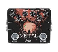 BildeeMait Rowin Metal Distortion Guitar Effect Pedal Chitarra Elettrica True Bypass, Wide Tone Control, 3-Band per EQ con Mid-Sweep, Spesso Clear High-Gain Sound