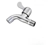 BildeeMait Rubinetto multiuso in acciaio inox 304 per lavatrice e lavello, design antispruzzo con nucleo valvola in ottone, kit completo, colore argento