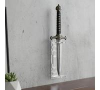 BildeeMait Supporto da parete in acrilico a sciabola leggera, espositore trasparente per collezionisti, supporto sicuro per spade e Katane, decorazione elegante con base a fantasia, 29 cm